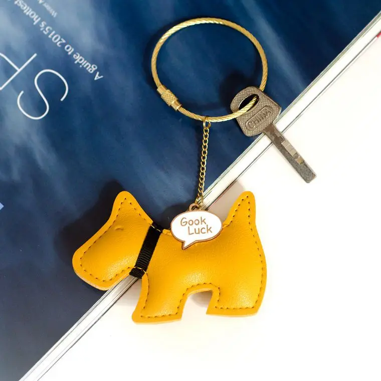 

PU Leather Flying Animal Wire Key Ring 6'' Funny Key Chains Luggage Tag Loops ID Tag Keepers Cable Key Rings String Twist Barrel