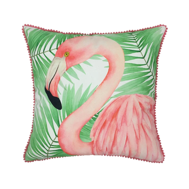 RUBIHOME European Style Flamingo Green Plant Eucalyptus Design Decorative Cushion Cover Throw Pillowcase Home Decor Sofa Seat