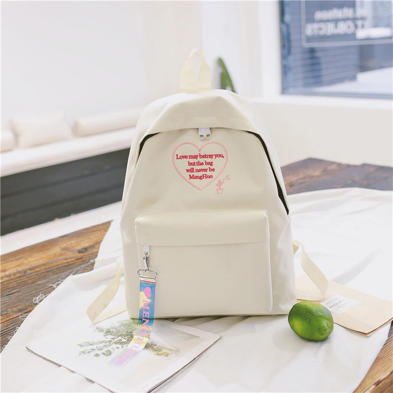Menghuo Fashion Ribbon Backpack Women Nylon School Bags for Teenage Girls Embroidery Practical Functional Travel Female Backpack (2)