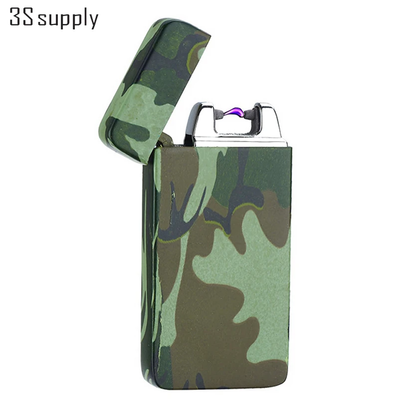 Stylish Marble Shaped Encendedor Metal font b USB b font Lighter Windproof Electronic Pulsed Arc Lighter