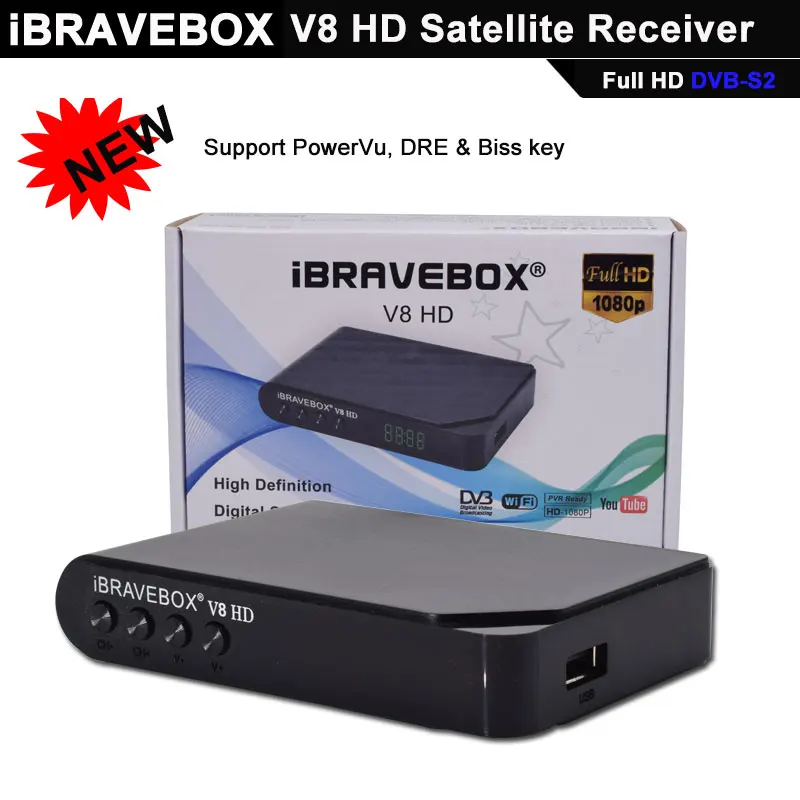 IBRAVEBOX V8 HD DVB-S2 спутниковый ТВ ресивер декодер Полная поддержка HD 7 резких перемен температуры Италия Испания арабский CCCam через USB Wi-Fi антенна