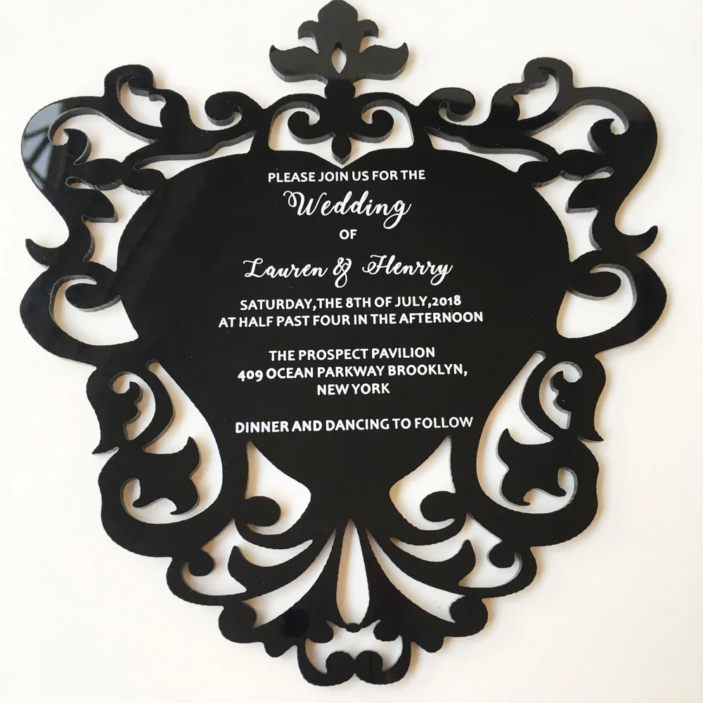 Black Acrylic Invitation Cards + Free Invitation Templates