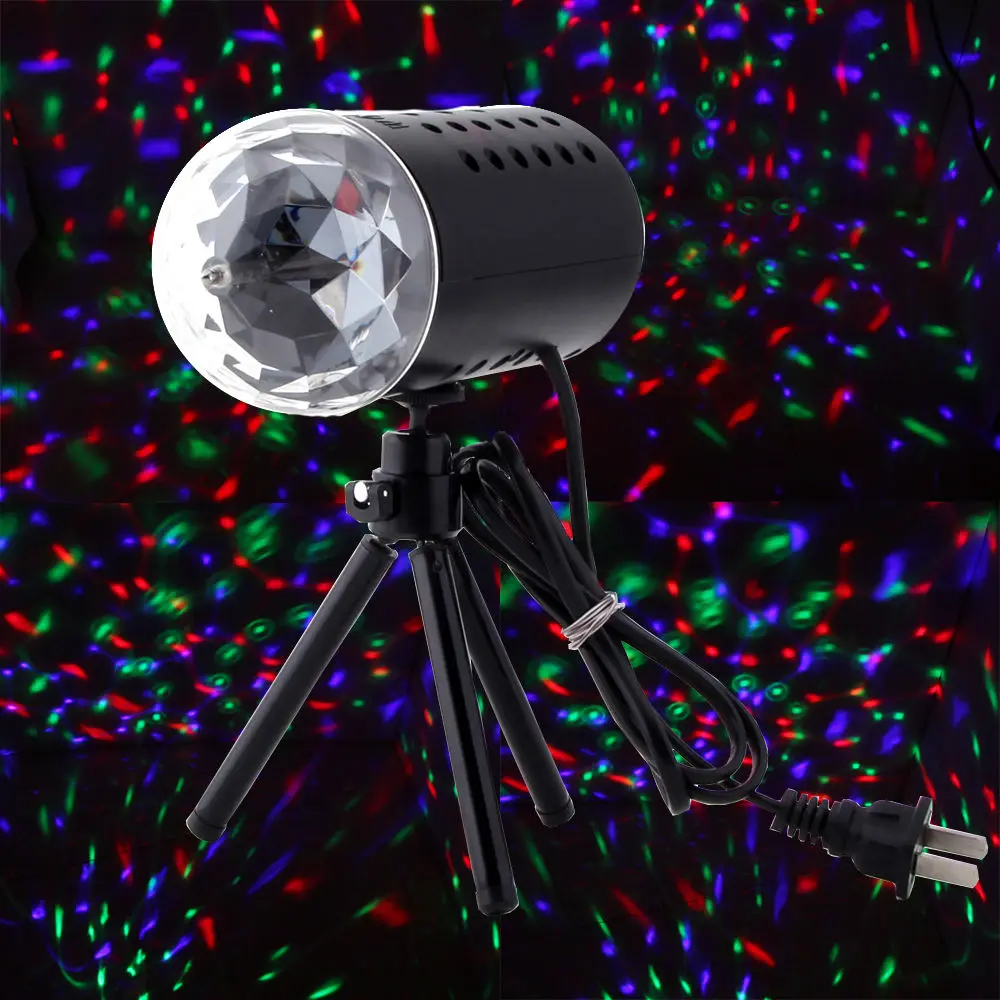 

3W LED RGB Stage Light Auto Rotate Crystal Laser Disco Light DJ LED Bulb Light Prom Light Free Ship EU / US Plug