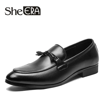 

2019 New Men Tassel Loafers PU Leather Formal Shoes Elegant Dress Shoe Simple Slip On Man Casual Footwear Large Size 44 Dropship