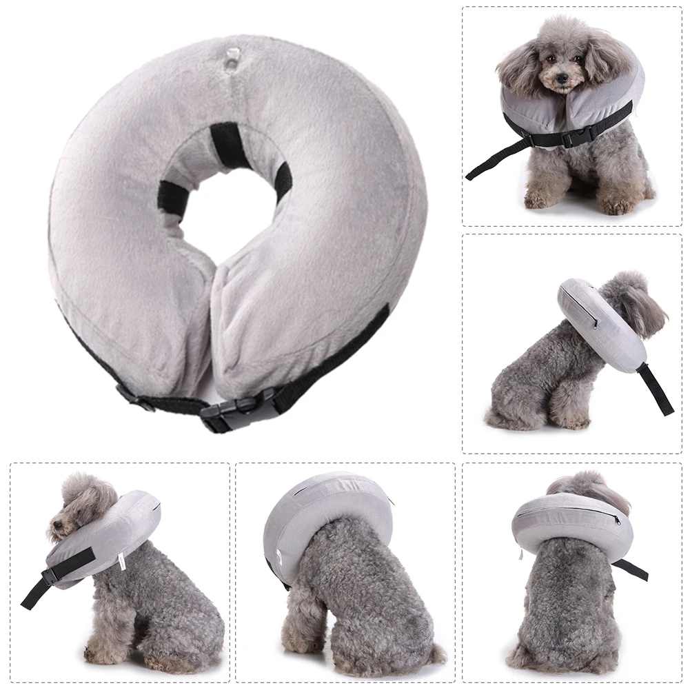 High Quality Pet Dog Inflatable Collar Adjustable PVC Pet Protection Recovery Collar Anti Bite