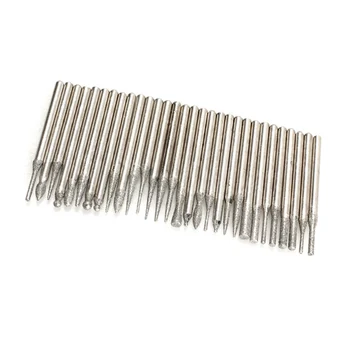 

30 Pcs/Set 3mm Rotary Drill Bits Crystal Diamond Burrs Kit Ceramics Gems Engraving Tools JA55