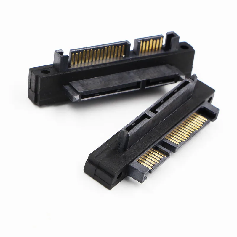 

KuWFi 90 Degree Angled SATA 22 (7+15) Pin Male to Female Extension Computer Adapter Convertor