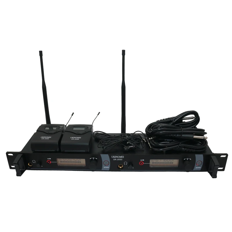 

UKINGMEI UK-2050 Wireless in ear monitor system, sr 2050 iem Personal in-ear stage Monitoring 2 Transmitter 2 Receivers