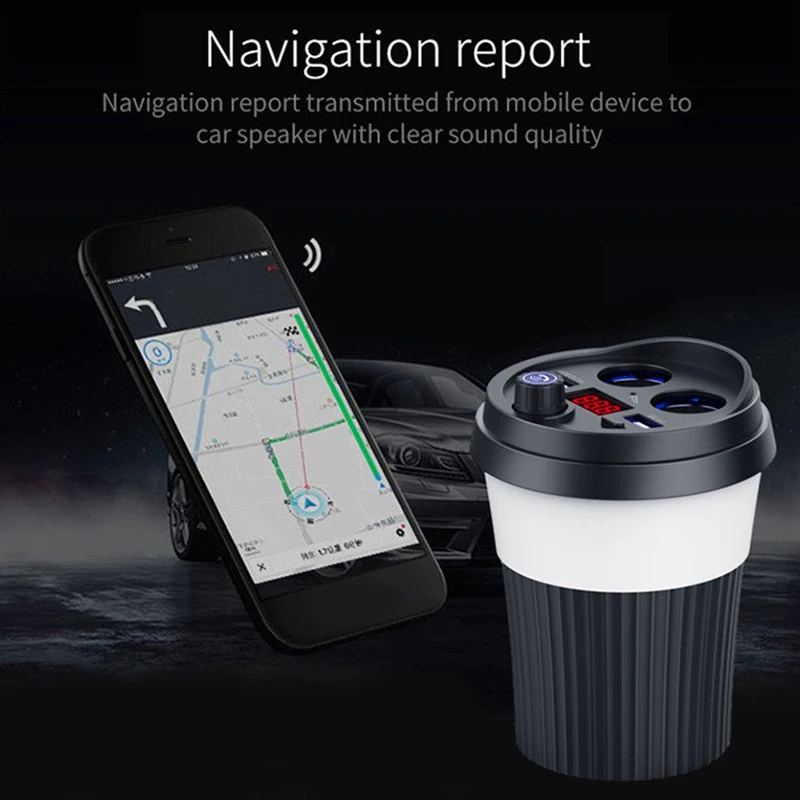 Чашка Bluetooth автомобильный комплект fm-передатчик MP3-плеер Беспроводное зарядное устройство 3,0