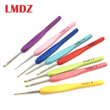 LMDZ 8 יח'\סט צבעים פלסטיק ידית אלומיניום סרוגה ווי סריגה מחט סט 1mm-2.75mm חוט סוודר לארוג מלאכת כלים(China)