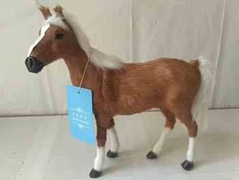 

large 26x20cm simulation horse hard model toy light brown horse handicraft home decoration birthday gift s0007