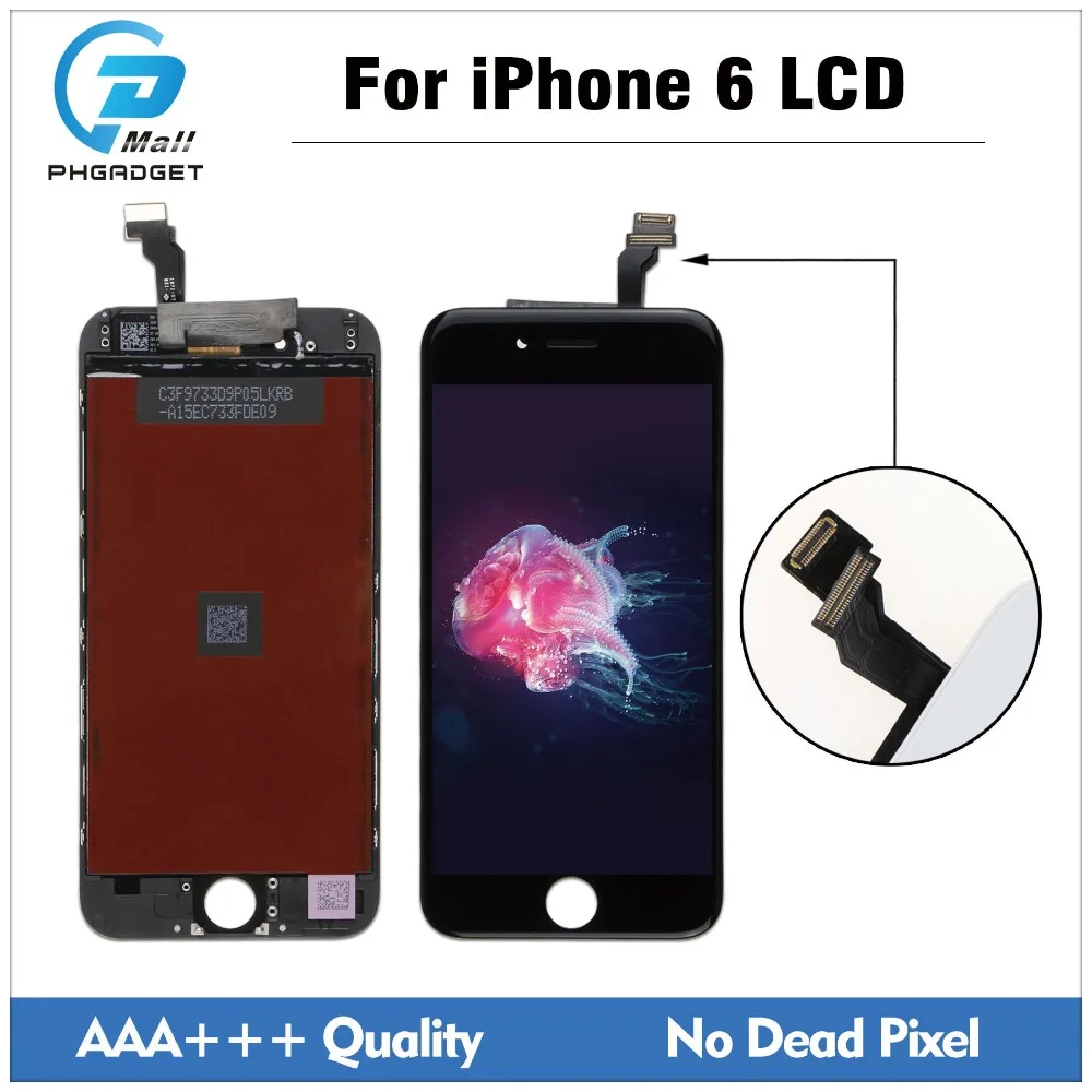 

10 pcs/lot Grade AAA Touch Screen and Display LCD For iPhone 6 6G Replacement Digitizer Assembly No Dead Pixel