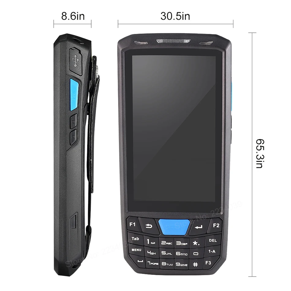  Touch screen android handheld pda barcode scanner 1d 2d portable data collector terminal device wit