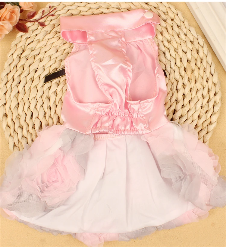 puppy outfit pet dress for dog chihli summer dresses skirt denim cheap dogs clothes lace haberdashery wedding  (10)