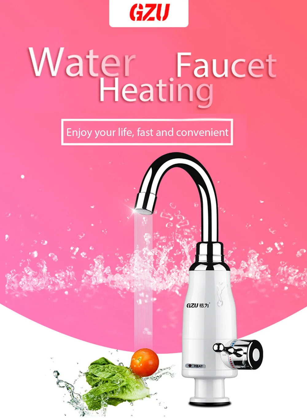 Gzu zm d10 tankless Электрический водонагреватель Кухня instant hot водопроводной воды