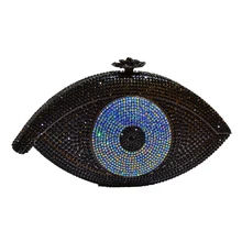 Gold Evil eye bag Women clutch bag silver evening bag femme pochette bag luxury Crystal day Clutch bling party purse SC023