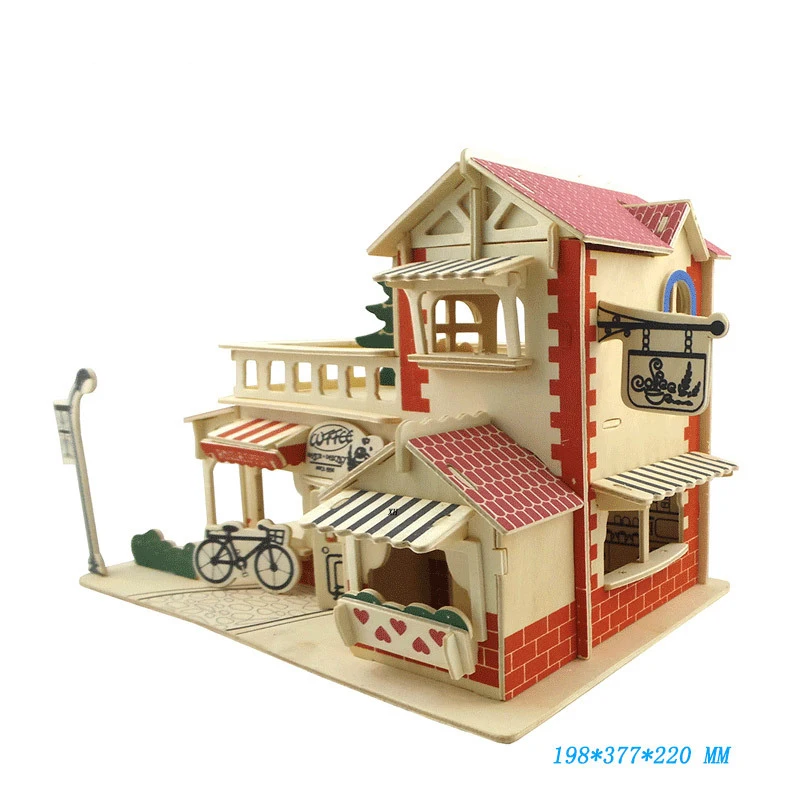 Церковь замок модель здания головоломки 3D деревянные головоломки DIY модель образования Игрушечные лошадки головоломки для взрослых детей