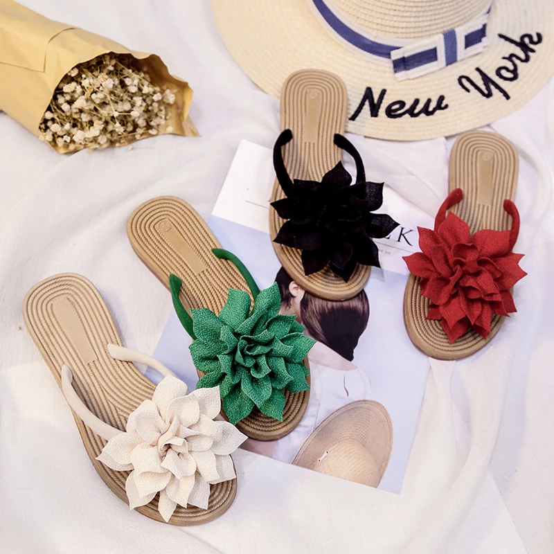 

Camellia Flip Flops Women Summer Beach Flip Flops Bohemian Soft Heels Ladies Shoes Cozy Slides Slip On Shoes zapatos mujer 2018