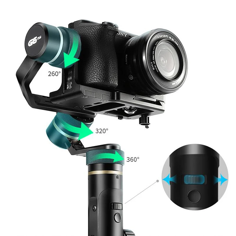  UK Stock FeiyuTech G6 Plus 3-Axis Splashproof Handheld Gimbal for Smartphone Action Camera Digital 