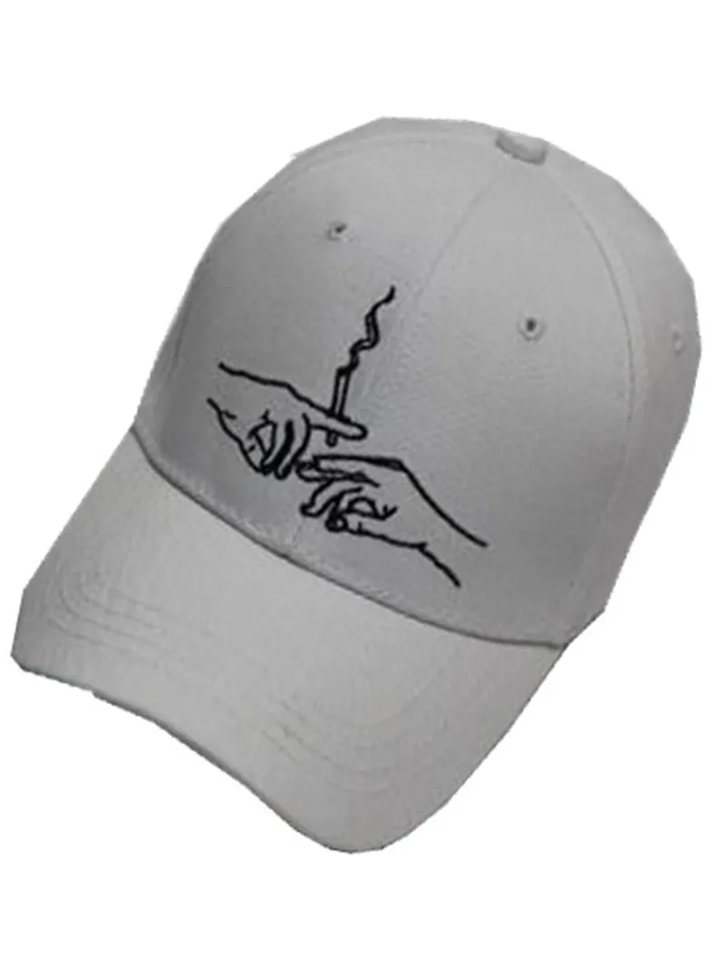 

Cotton Baseball Caps Hands Smoking Embroidery Cap Men Women Customer Design 2019 Brand Hat Black Cap Casquette Dad Hats