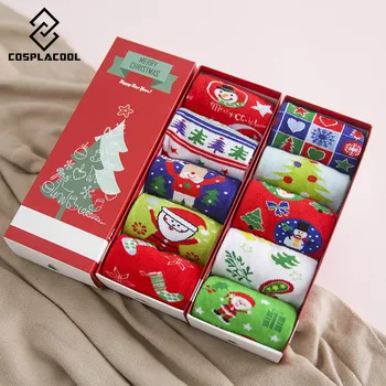 

[COSPLACOOL]5 Pairs/No Box Christmas Gifts Colorful Warm Socks Women Femme Creative Meias Funny Socks Winter Calcetines Mujer