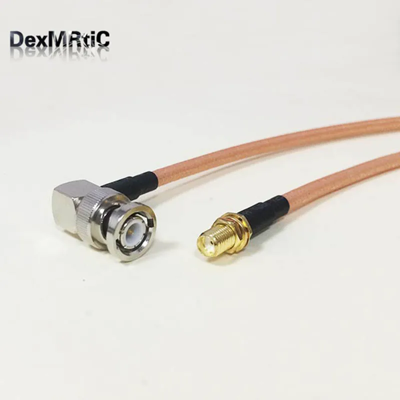 

RF Coaxial cable RG142 BNC Right Angle Male Plug 90-degree Switch SMA Female Jack nut pigtail Adapter 50CM 20" low loss