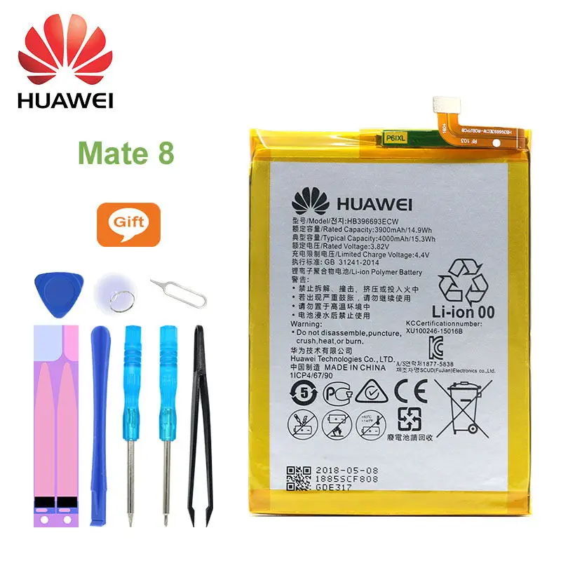 Huawei оригинальный Батарея HB396693ECW 4000 мА-ч для huawei Коврики 8 NXT-AL10 NXT-TL00 NXT-CL00 NXT-DL00