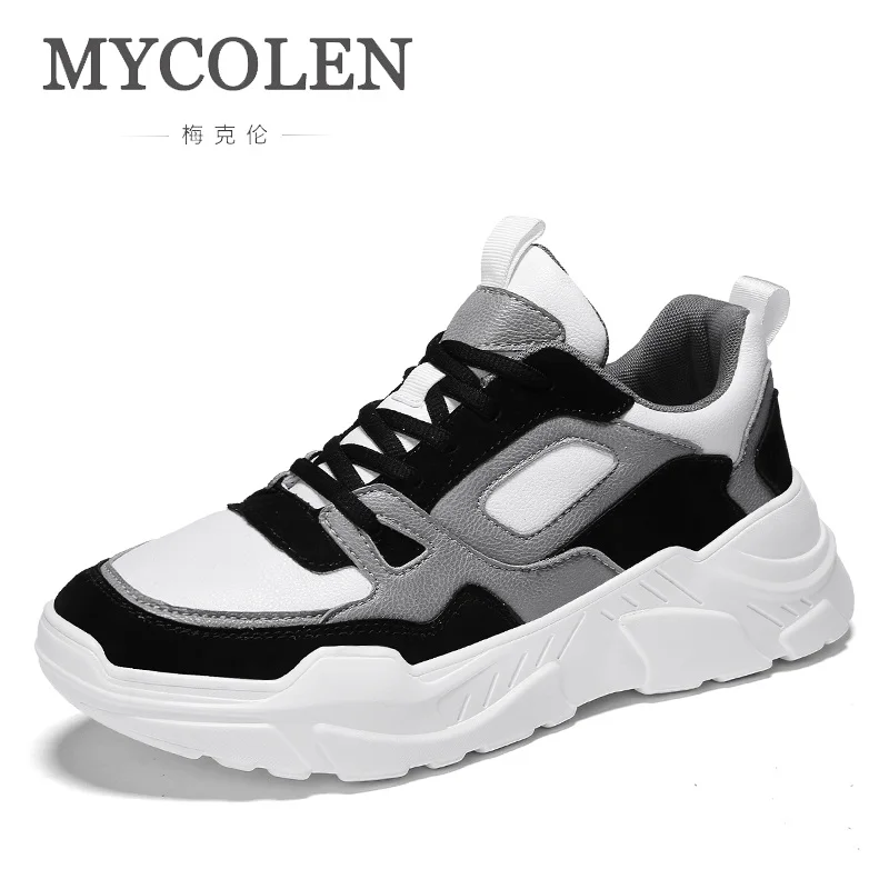 

MYCOLEN 2018 Fall Fashion Men Confortable Breathable Casual Lace-Up Shoes White High Top Outdoor Lace-Up Male Schuhe Herren