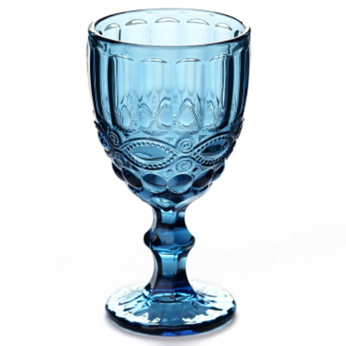 Flowery Blue Бокал для вина, лучший подарок для свадебной вечеринки, винтажная чашка для красного вина, 10 унций, 300 мл, 8 унций, для столовой, бара, питьевой воды, виски, чай, синий, красный - Цвет: Flowery Blue