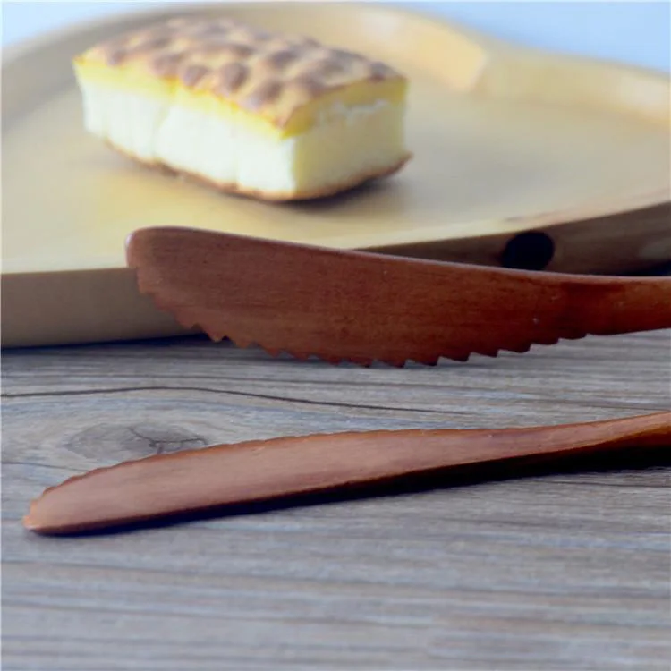 Японский стиль фруктовый торт Масло Нож зигзаг деревянная для сыра нож чистый woold зеленый и здоровый посуда