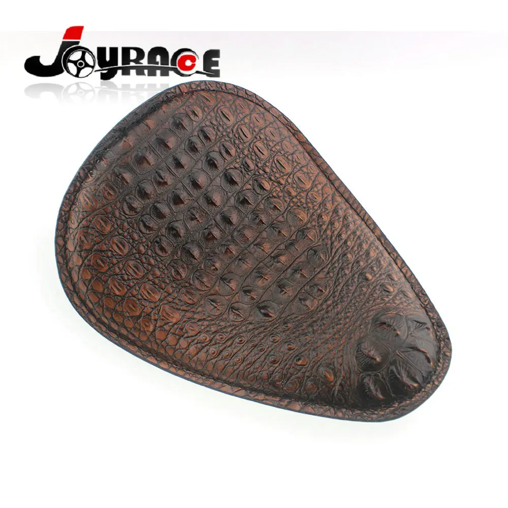 

Motorcycle Brown Alligator Emboss Synthetic Leather Solo Seat w/ spring Bracket for Harley Chopper Bobber Sportster Custom