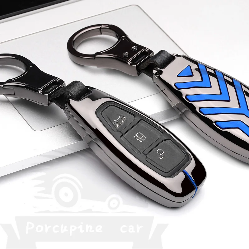 Цинковый сплав с дистанционным управлением Управление автомобильный брелок для ключей чехол для Ford Focus MK3 MK4 Kuga ESCAPE Ecosport Fiesta, смарт-ключ