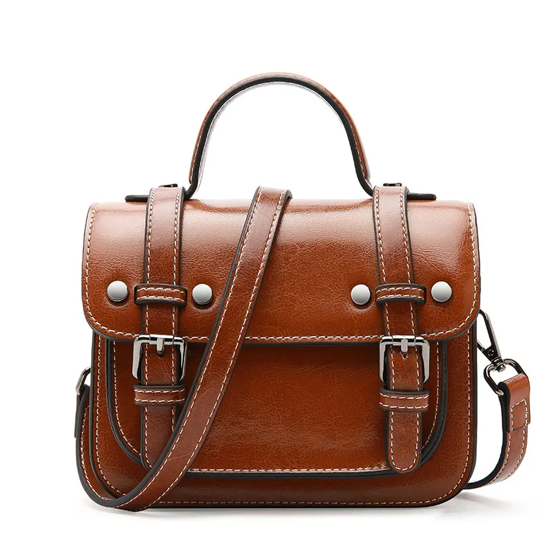 

New Women Genuine Leather Handbags Korean Version Of The Simple Leather Travel Bag Fashion Wild Women Messenger Shoulder Bags