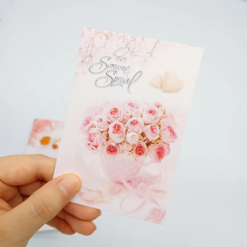 

10Pcs/lot Lovely flowers blessing small Greeting Card With Envelope Gift Cards New Christmas Fashion card