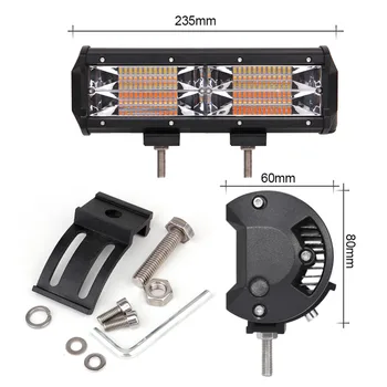 

ECAHAYAKU 2x 11inch 144W 5 light modes Tri-row 12V led work light bar for ATV 4x4 4WD offroad 24V UTV Boat led Driving fog light