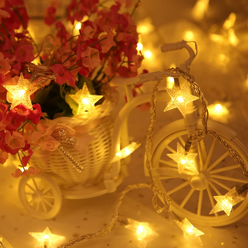 

Guirlande Lumineuse Outdoor Lighting 10m 100led Rgb Led String Light Ac220v Christmas Lights Stars Shape Decoration Wedding