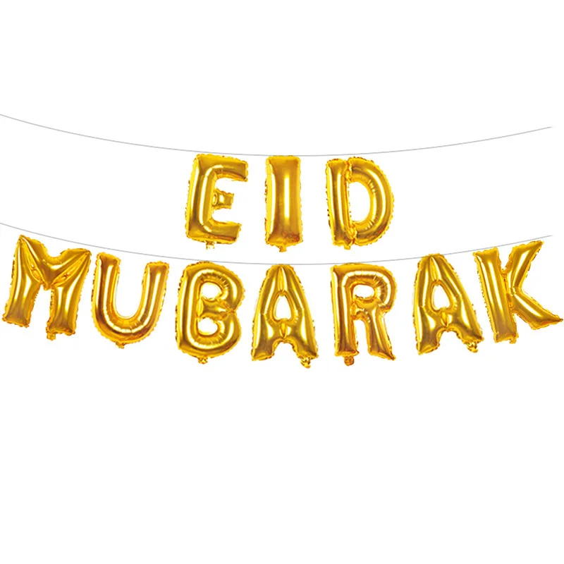 Happy Eid шары ИД Мубарак воздушные с буквой украшение Алфавит баннеры Рамадан Карим