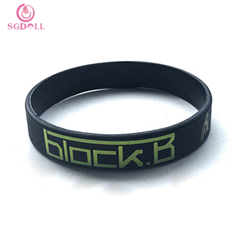 

[SGDOLL] 2017 New Kpop Block B Bracelet Zico JAEHYO PARK KYUNG Black Silicone Wristbands New  16090101