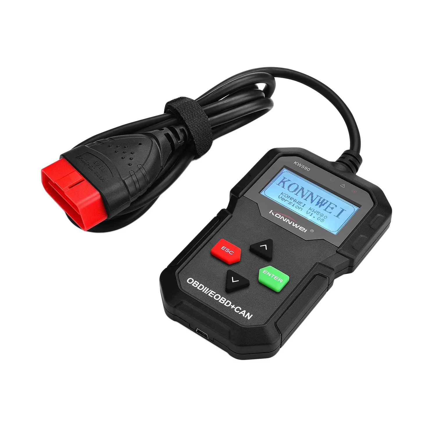 KONNWEI лучший Odb Obd2 сканер Konnwei Kw590 Obd2 автомобильный диагностический сканер многоязычный Obd2 автомобильный сканер на русском лучше T - Цвет: Black