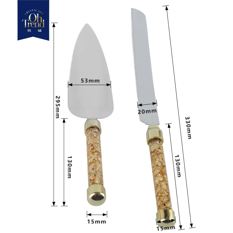 Западные столовые приборы для свадьбы, дня рождения, вечеринки, хрустальные столовые приборы из нержавеющей стали, нож для торта, набор для резки торта, Западный столовый нож и нож для столовых приборов