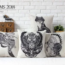 Индийский тотем волк, Сова, попугай льняная хлопковая Подушка домашний декор подушка диванные подушки декоративная подушка