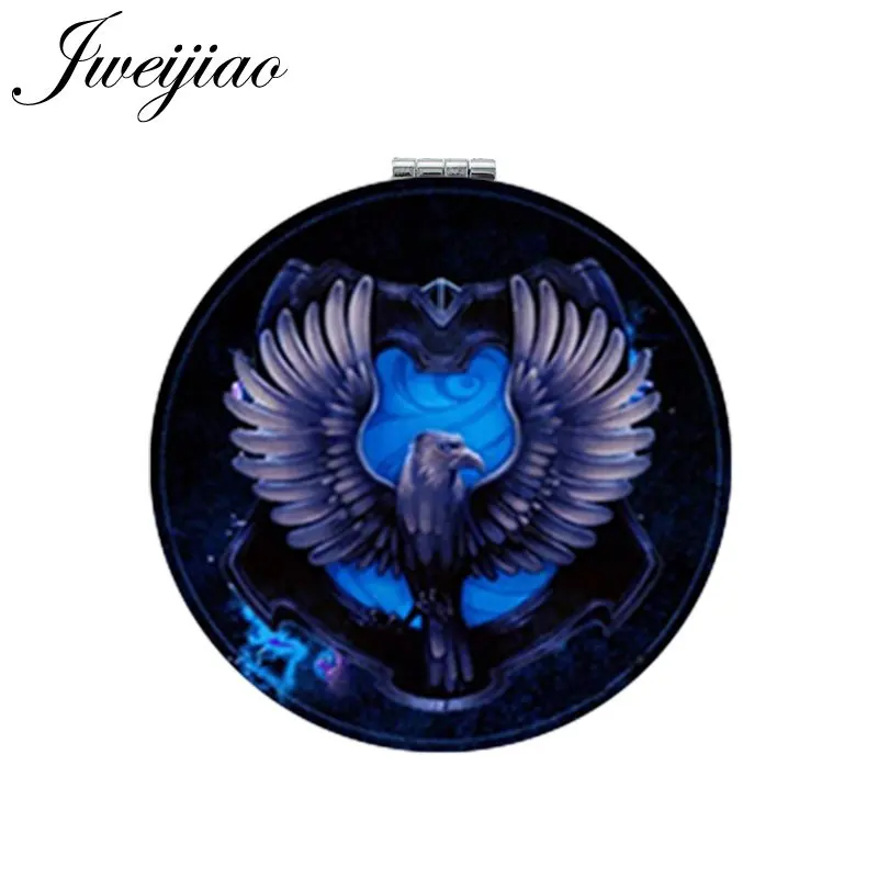 

JWEIJIAO Moive Birds School Round Pocket Mirror PU Leather Mini Folding Compact 1X/2X Magnifying Lady's Makeup Mirror