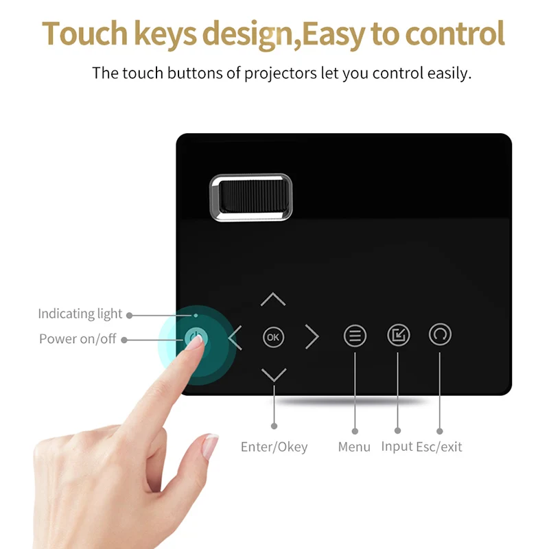 

LED Mini Projector HD Portable HDMI USB AV Support Power Bank Charging For Home SD998