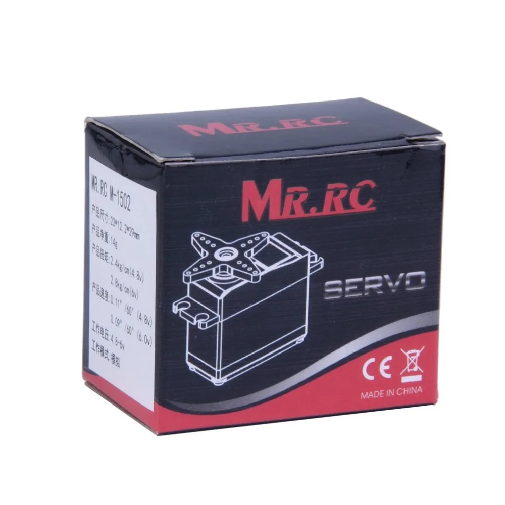 Пластик MR. RC M-1502 9g стандартный сервопривод металлический редукторный двигатель 4,8-6 в категория сборки для гоночного автомобиля, вертолета и самолета