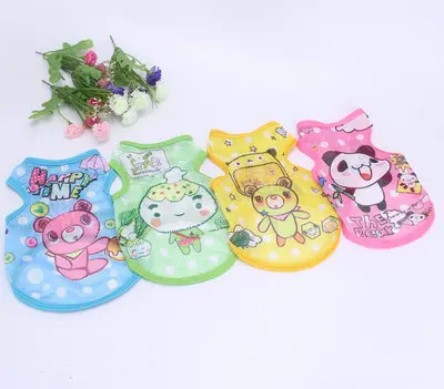 

Pet Clothes Cute Cartoon Animal Pattern Summer Puppy Shirts Cat Vests Breathable Vest Tank Top Sleevelesscostume