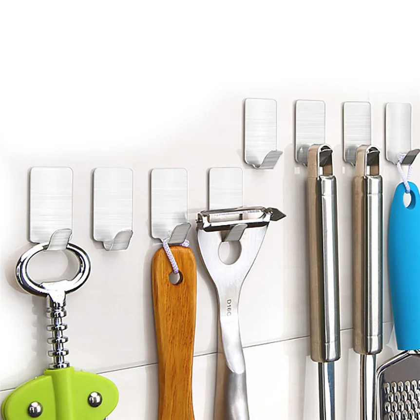 8Pcs Self Adhesive Wall Door Hook for Towel Cooking Utensils Clothing