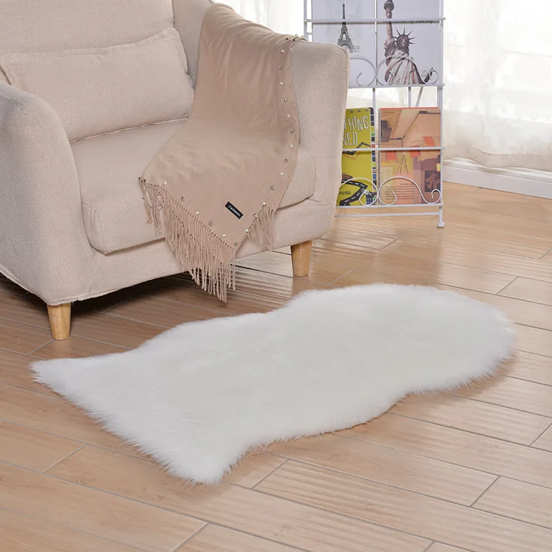 

Imitation wool carpet fashion parlor bedroom cheap 65*100cm rug carpet living room sofa cushion fur floor mat Custom size DT-42