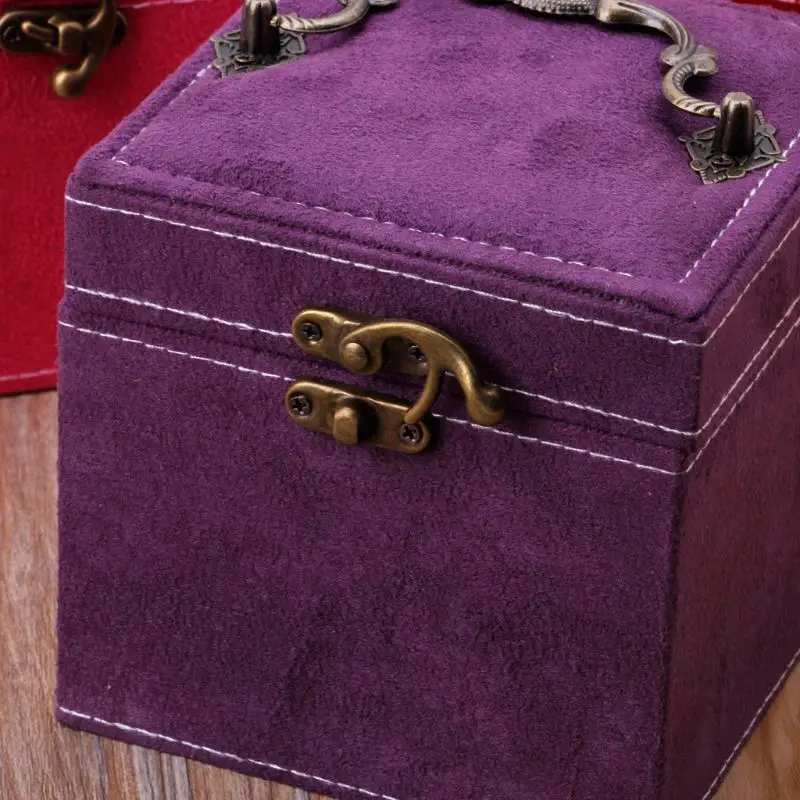 Portable Three Layer Jewelry Box Earrings Ring Bracelet Storage Hand-Held Boxes