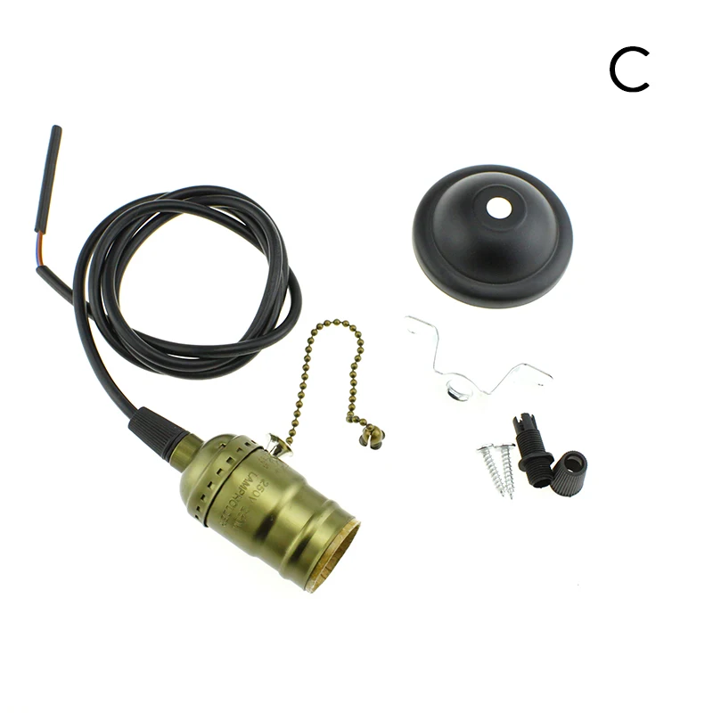 C Holder Ретро Edison led светильник лампочки с ампулой нити E27 220 В 40 Вт A19 A60 ST64 T10 T45 T185 G80 G95 нити Винтаж лампа накаливания со стеклянным колпаком - Цвет: C Holder