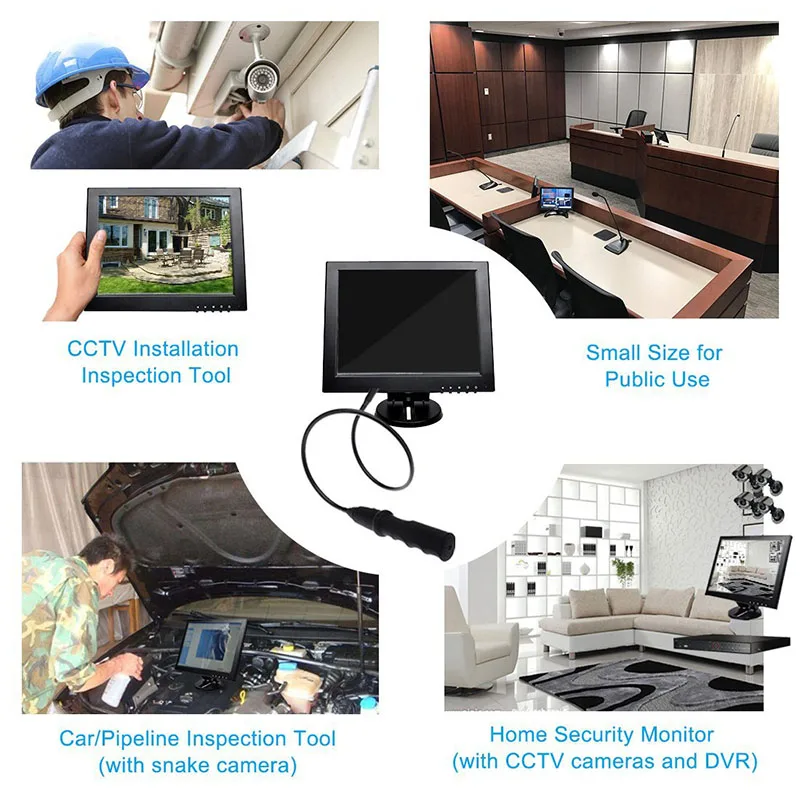 ZHIXIANDA 12 дюймов безопасности ЖК дисплей СВЕТОДИОДНЫЙ монитор CCTV компьютерные